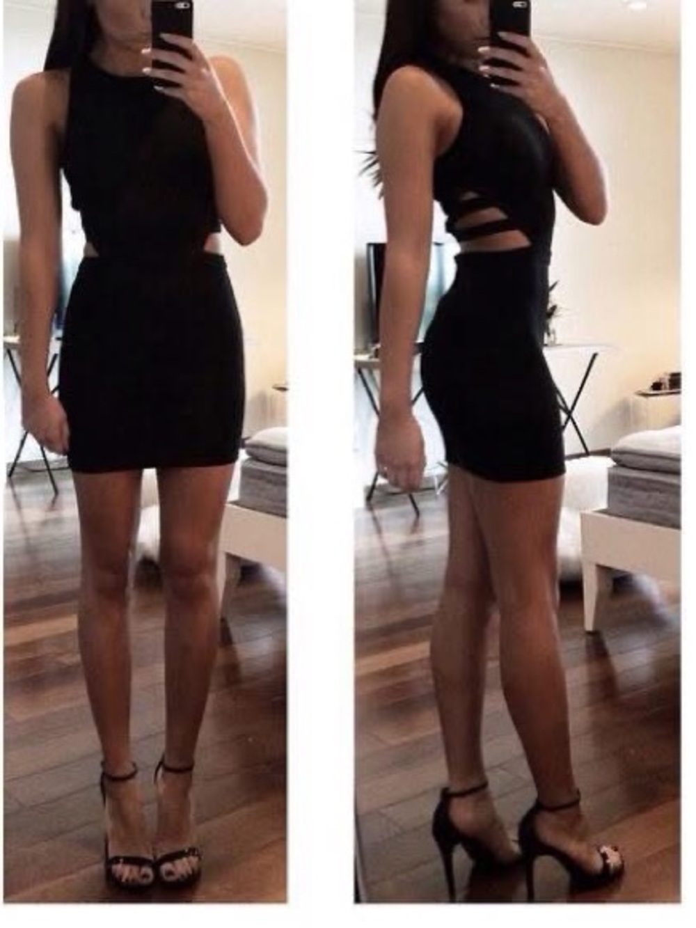 Topshop Black Cutout Mini Dress